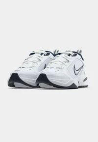 AIR MONARCH IV - Chaussures fitness - white/metallic silver-coloured/midnight navy