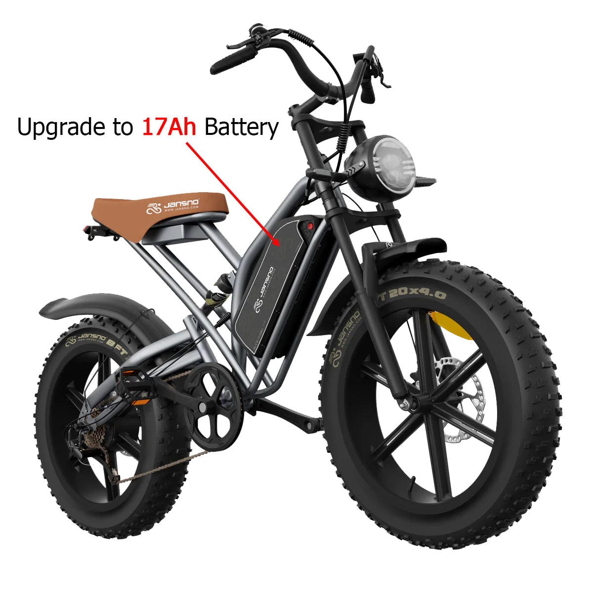 Jansno X50 Electric Bike for Adults 48V17Ah lithium batteries 20inch 4.0 Fat Tires Snow Mountain E-Bike 750W Electric Bicycle
