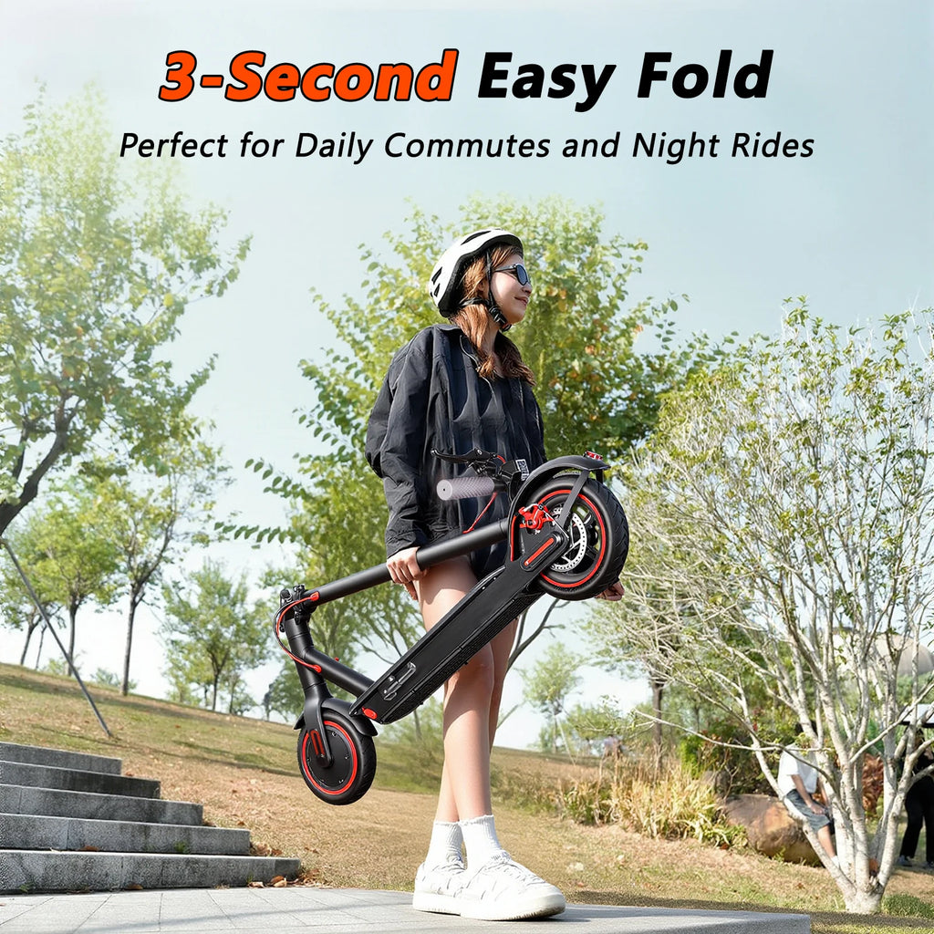 SUNNIGOO Adult Electric Scooter 36V 10.4Ah 350W Motor 30KM Long Range 30KM/H 8.5 Inch Solid Tires Foldable Smart APP EScooter