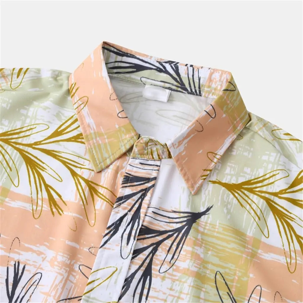 2024 Men Sets Print Patchwork Lapel Short Sleeve Casual Shirt Beach Shorts Summer Streetwear Vacation Hawaiian Suits Men S-5XL