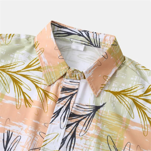 2024 Men Sets Print Patchwork Lapel Short Sleeve Casual Shirt Beach Shorts Summer Streetwear Vacation Hawaiian Suits Men S-5XL