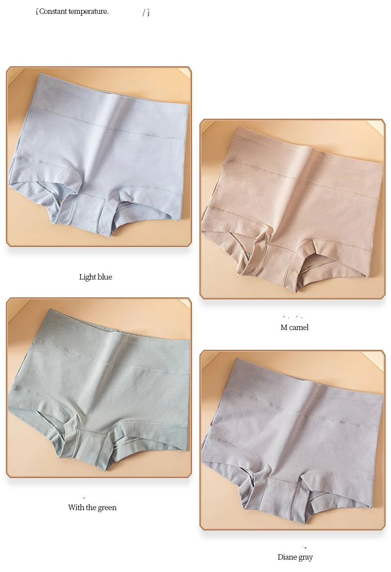 High Waist 4Pcs/Set Cotton Panties Women Briefs Seamless Body Shaper Breathable Underwear Comfort Female Lingerie Plus Size 5XL