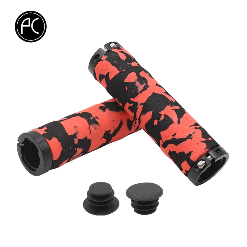 PCycling-Ultralight Bicycle Grips, Camouflage Sponge, Comfortable, Non-slip, Absorption Handle Tape, MTB Road Bike Parts