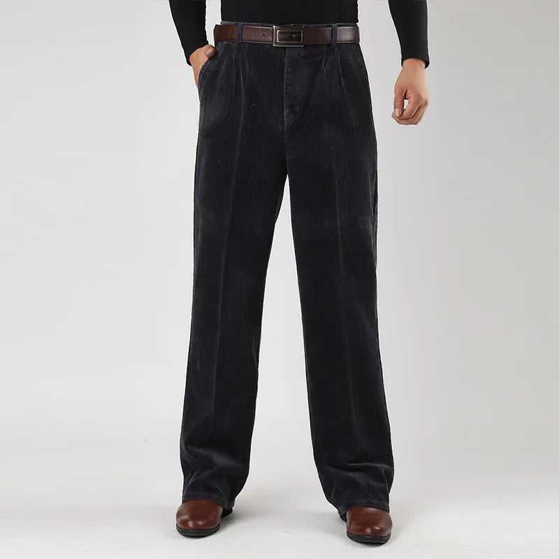 Winter Fall Fashion Corduroy Vintage Solid Color Pants For Men Male Japan Style Harajuku Casual Loose High Waist Thick Trousers