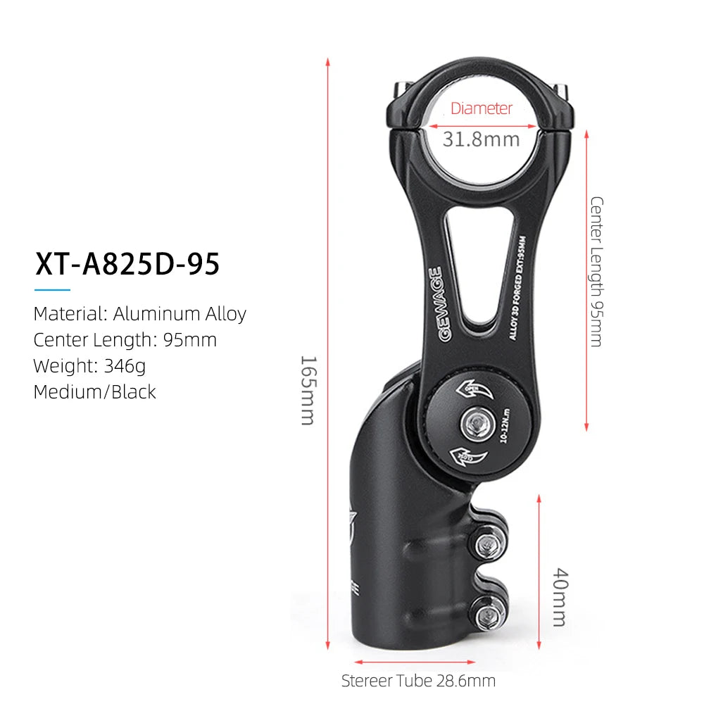 Adjustable MTB Stem For Bike Handlebar Stem 90/110/130/145mm Aluminum Alloy Mountain BMX Fixie Gear Cycling Bicycle Stems Part
