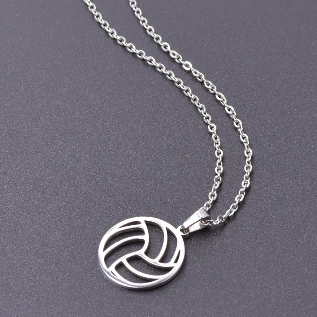 Fashion Ball Necklace Stainless Steel Jewelry Basketball No.24 Charm Pendant Necklaces For Women Men Sports Trinket Choker Gift