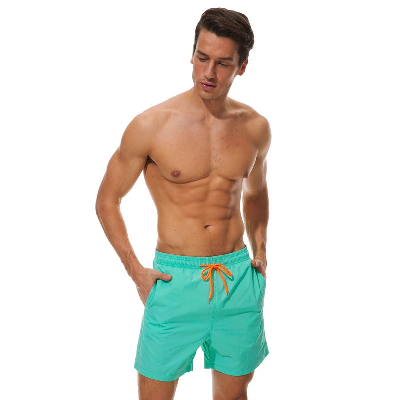 Datifer Brand Summer Men Shorts Fashion Nylon Solid Mesh Liner Traje De Baño Drawstring For Swimsuits Male Surf Sports Shorts