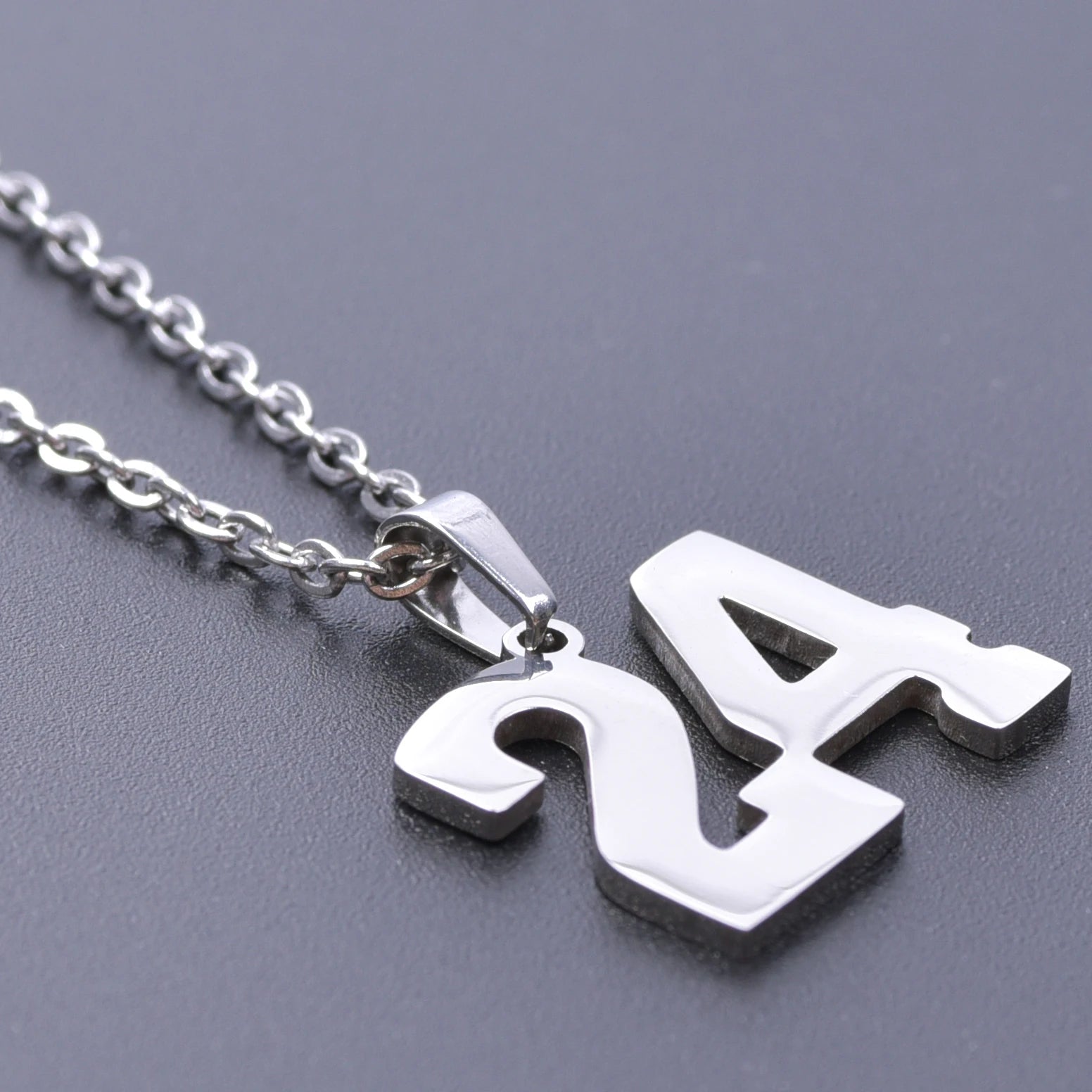 Fashion Ball Necklace Stainless Steel Jewelry Basketball No.24 Charm Pendant Necklaces For Women Men Sports Trinket Choker Gift