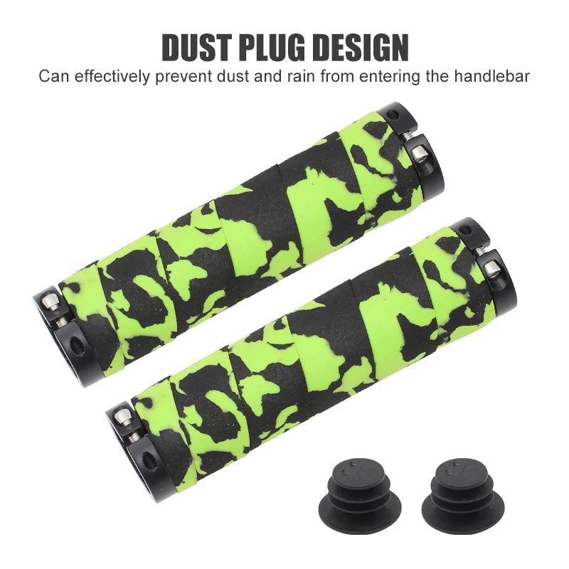 PCycling-Ultralight Bicycle Grips, Camouflage Sponge, Comfortable, Non-slip, Absorption Handle Tape, MTB Road Bike Parts
