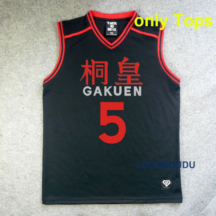 Anime Basuke Cosplay GAKUEN School Uniforms Aomine Daiki Men Basketball Jersey Sportswear T-shirt Shorts Costume 4 5 6