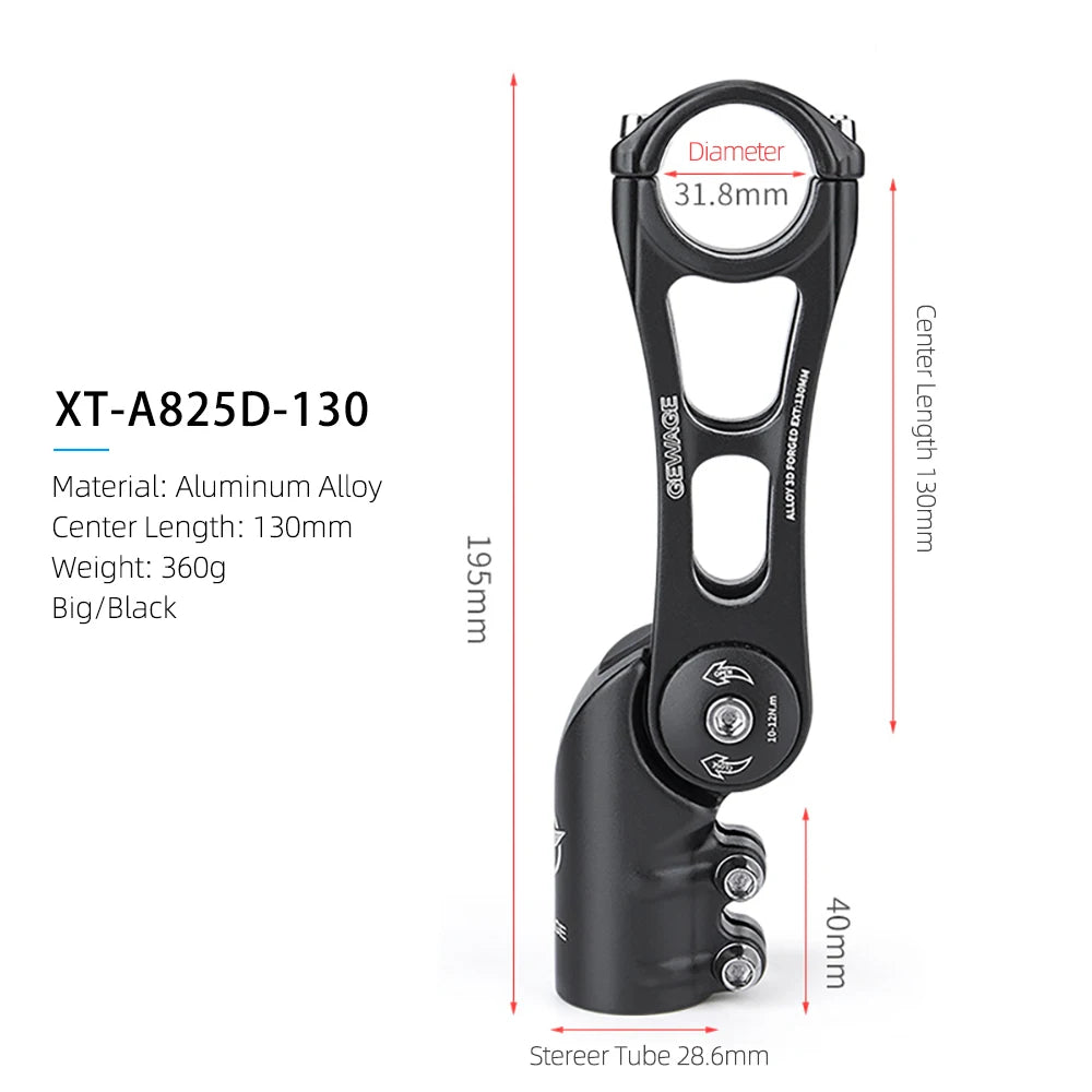 Adjustable MTB Stem For Bike Handlebar Stem 90/110/130/145mm Aluminum Alloy Mountain BMX Fixie Gear Cycling Bicycle Stems Part