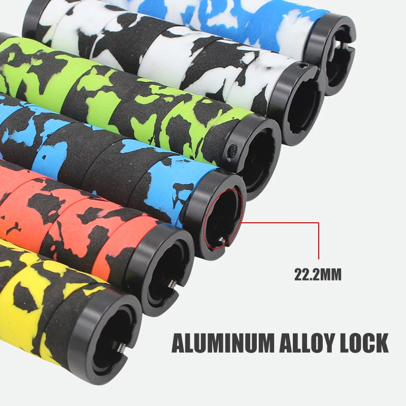 PCycling-Ultralight Bicycle Grips, Camouflage Sponge, Comfortable, Non-slip, Absorption Handle Tape, MTB Road Bike Parts