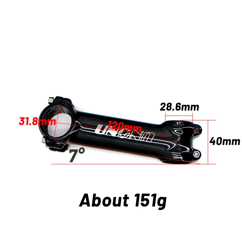 UNO 7 MTB Bike Stem 17 Degree Ultralight Alu 6061 60-130mm Bicycle Stem 35 Degree Kalloy Stem Mountain Bicycle Handlebar Stem