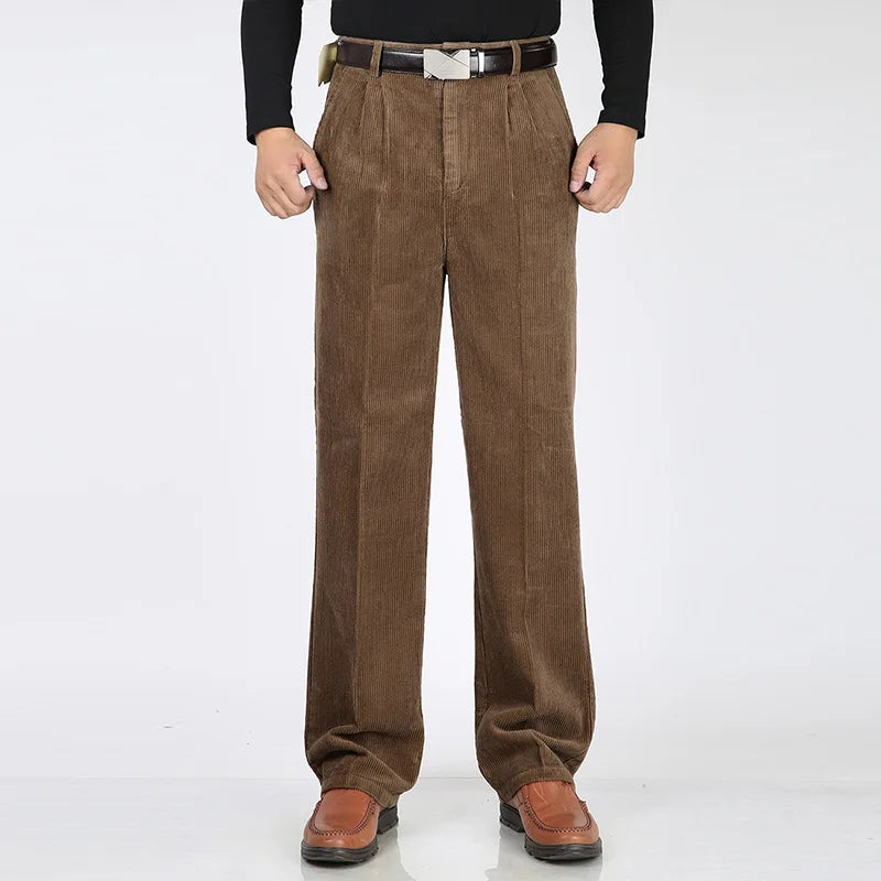 Winter Fall Fashion Corduroy Vintage Solid Color Pants For Men Male Japan Style Harajuku Casual Loose High Waist Thick Trousers