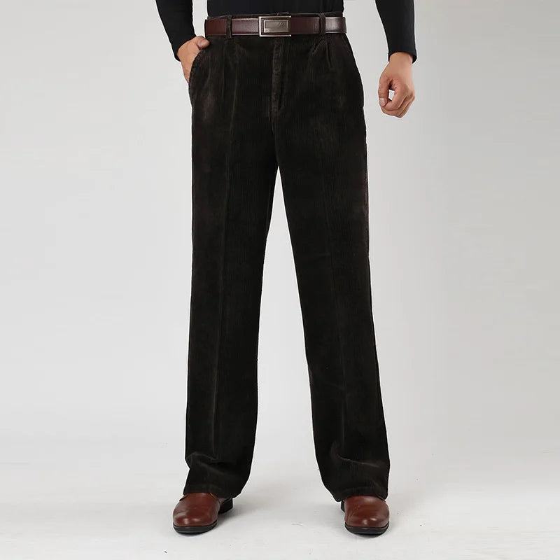 Winter Fall Fashion Corduroy Vintage Solid Color Pants For Men Male Japan Style Harajuku Casual Loose High Waist Thick Trousers