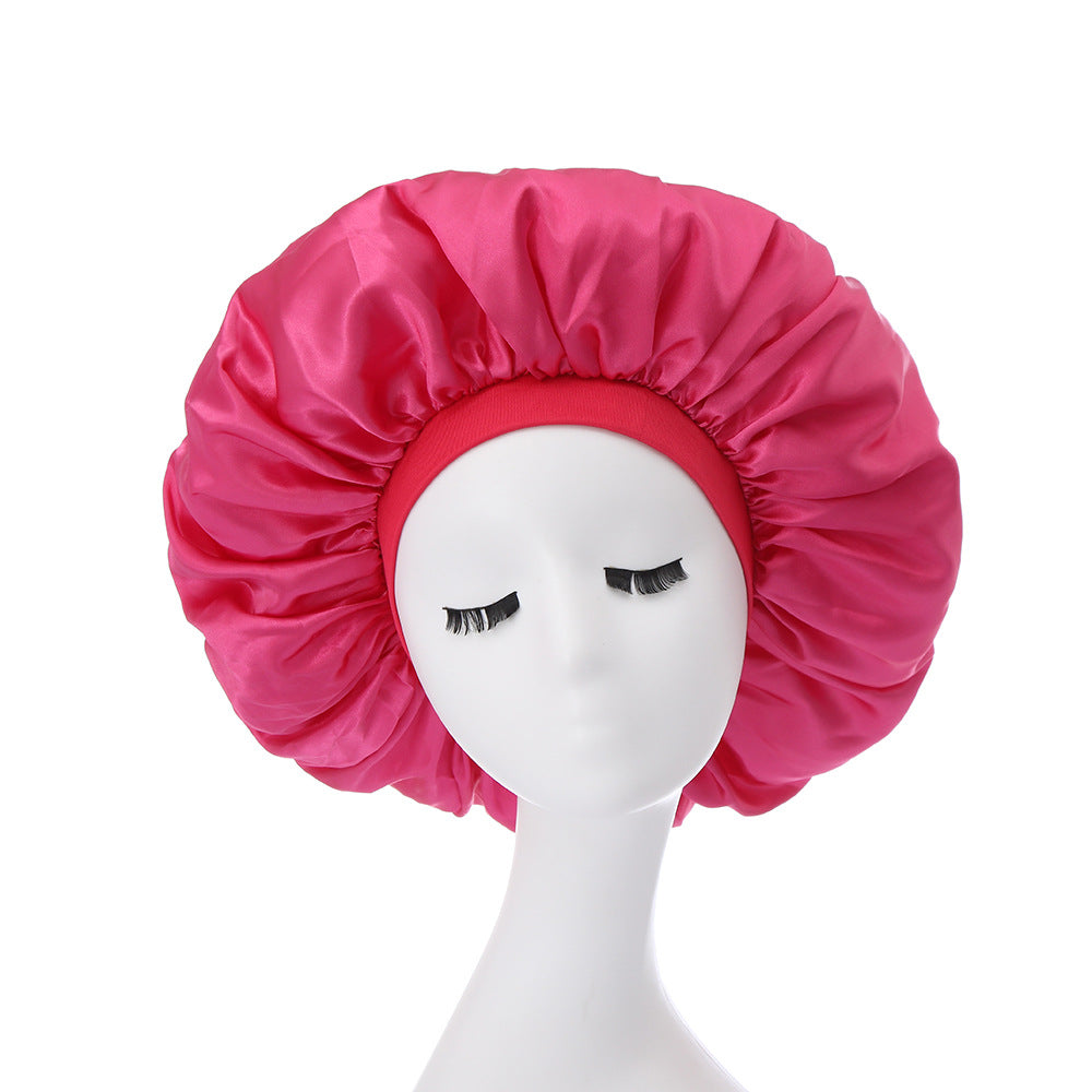 Large Bonnet Women Big Size Satin Bonnet Sleeping Night Women Cap Bonnet Hat Satin Cheveux Nuit Silk Bonnets for Women