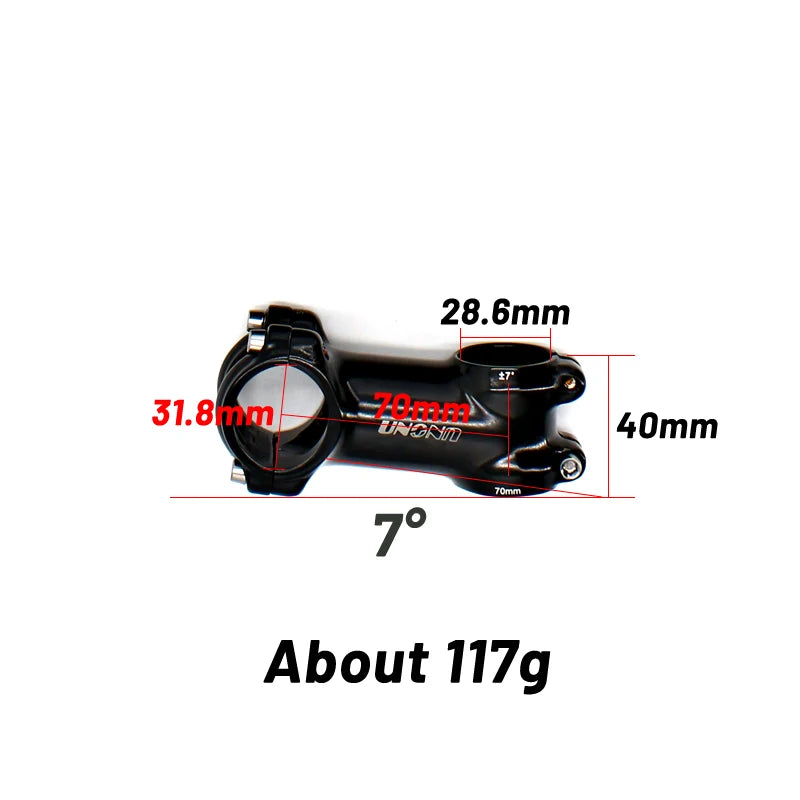 UNO 7 MTB Bike Stem 17 Degree Ultralight Alu 6061 60-130mm Bicycle Stem 35 Degree Kalloy Stem Mountain Bicycle Handlebar Stem