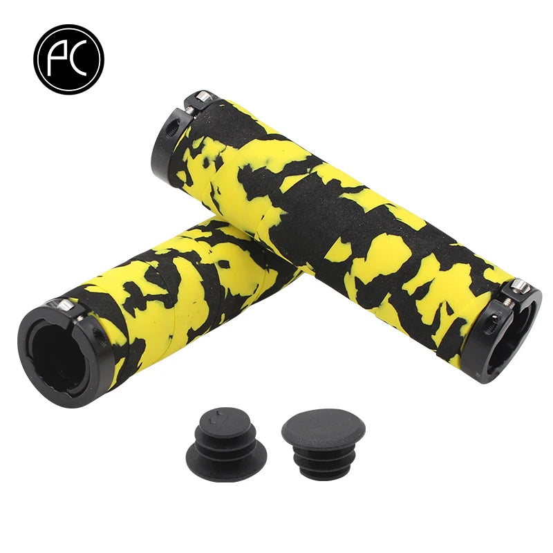 PCycling-Ultralight Bicycle Grips, Camouflage Sponge, Comfortable, Non-slip, Absorption Handle Tape, MTB Road Bike Parts