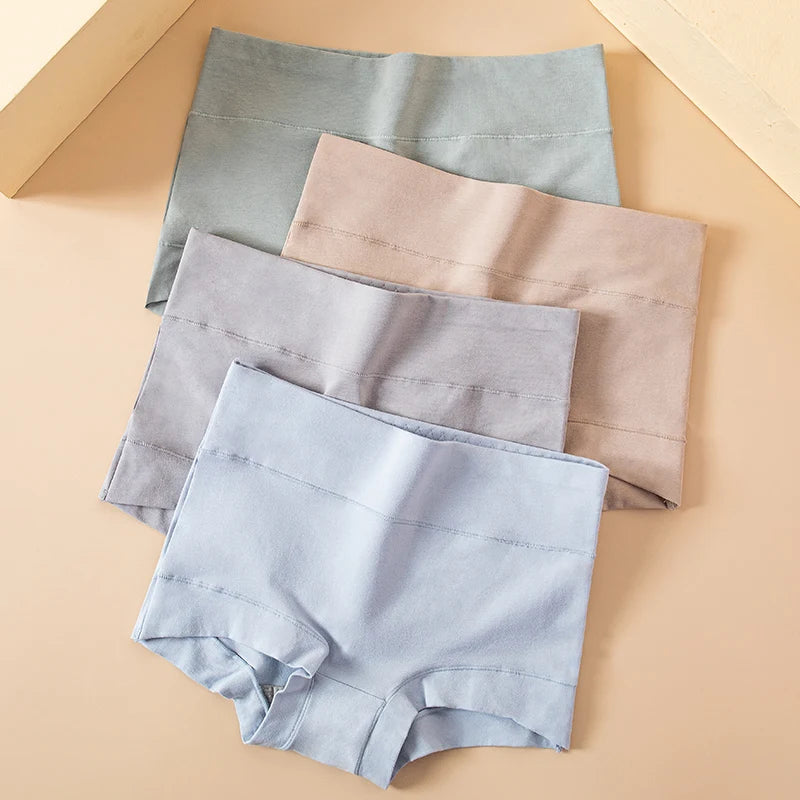 High Waist 4Pcs/Set Cotton Panties Women Briefs Seamless Body Shaper Breathable Underwear Comfort Female Lingerie Plus Size 5XL