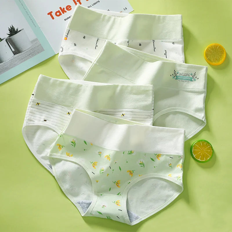 High Waist 4Pcs/Set Cotton Panties Women Briefs Seamless Body Shaper Breathable Underwear Comfort Female Lingerie Plus Size 5XL