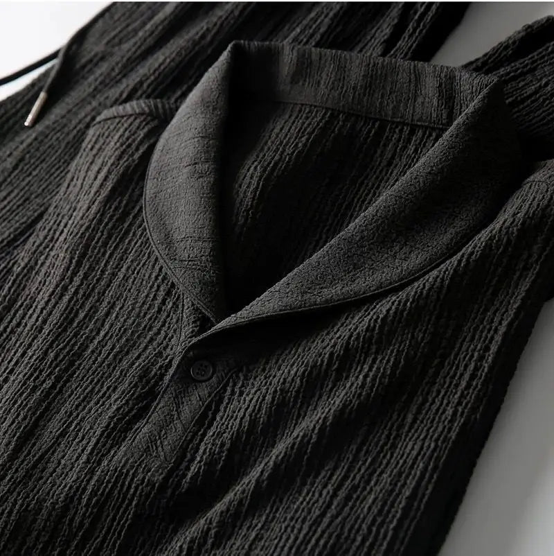 (Shirt + trousers)2026 summer men fashion classic shirt men's business casual fashion shirts men A set of clothes size M-4XL