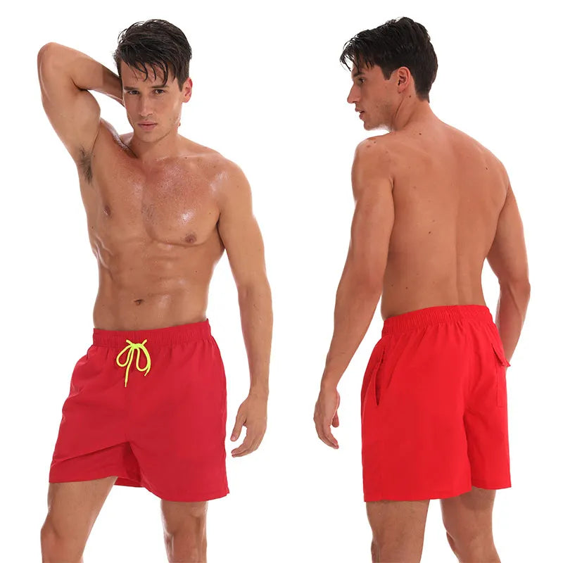 Datifer Brand Summer Men Shorts Fashion Nylon Solid Mesh Liner Traje De Baño Drawstring For Swimsuits Male Surf Sports Shorts