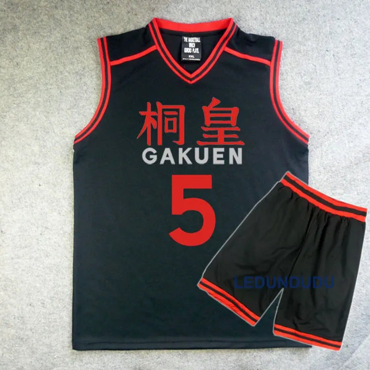 Anime Basuke Cosplay GAKUEN School Uniforms Aomine Daiki Men Basketball Jersey Sportswear T-shirt Shorts Costume 4 5 6