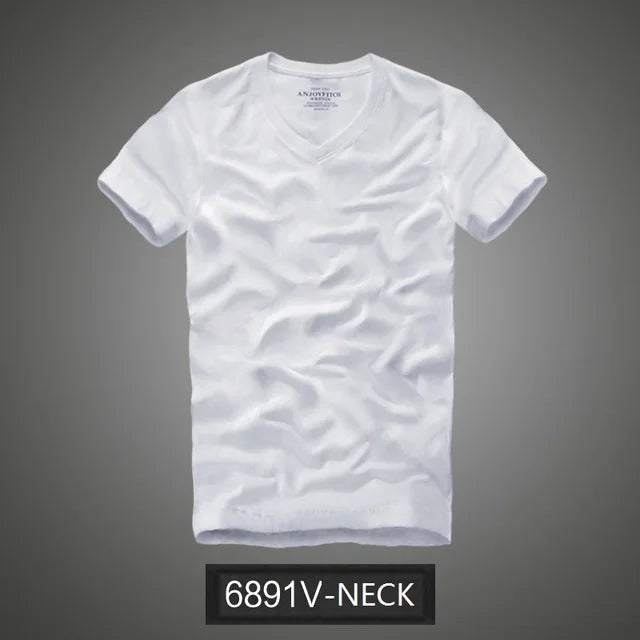 Summer t shirt 2018 new 100% cotton solid t-shirt men short sleeve camiseta