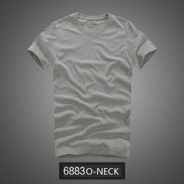 Summer t shirt 2018 new 100% cotton solid t-shirt men short sleeve camiseta