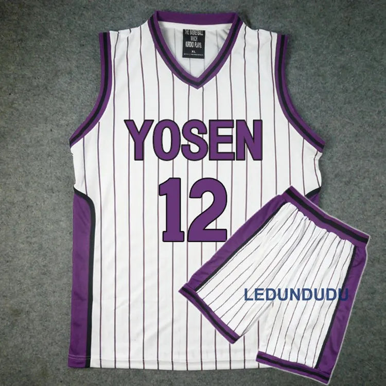 Anime Basket Cosplay Yosen School Uniforms Murasakibara Atsushi Jersey 9 12 Sportswear Men T-shirt Shorts Basketball Costume