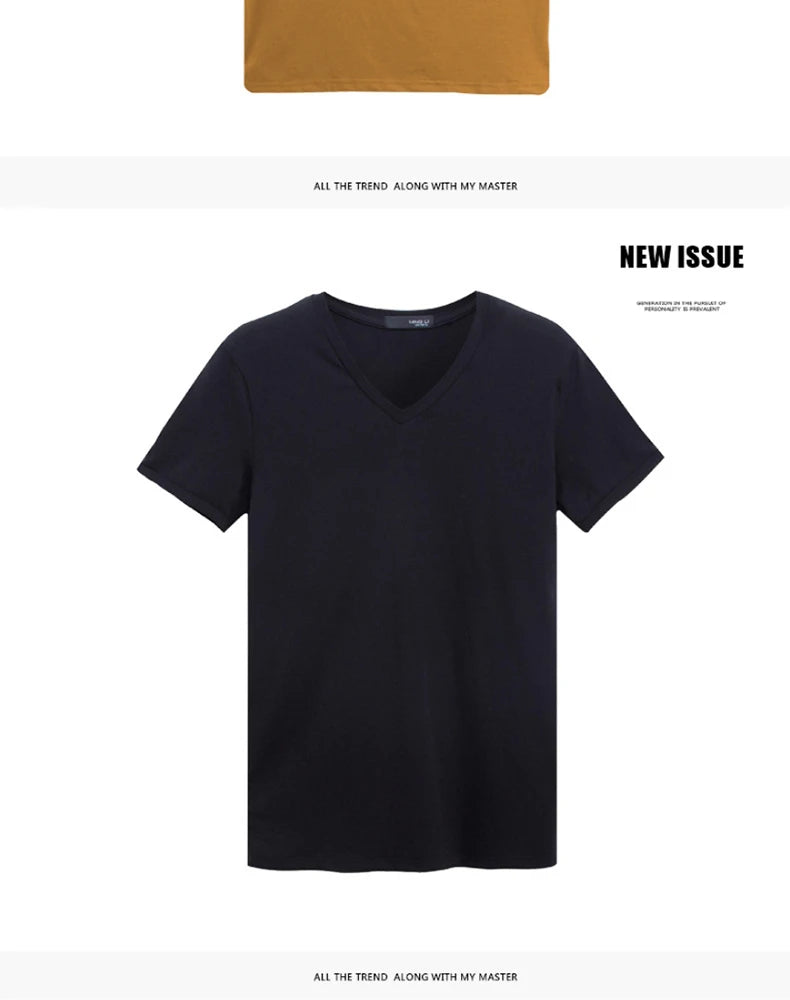 2026 Brand New Men T Shirt Tops V neck Short Sleeve Tees Men's Fashion Fitness Hot T-shirt For Male Man T-shirt Size 5XL