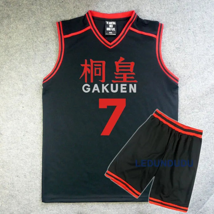 Anime Basuke Cosplay GAKUEN School Uniforms Aomine Daiki Men Basketball Jersey Sportswear T-shirt Shorts Costume 4 5 6