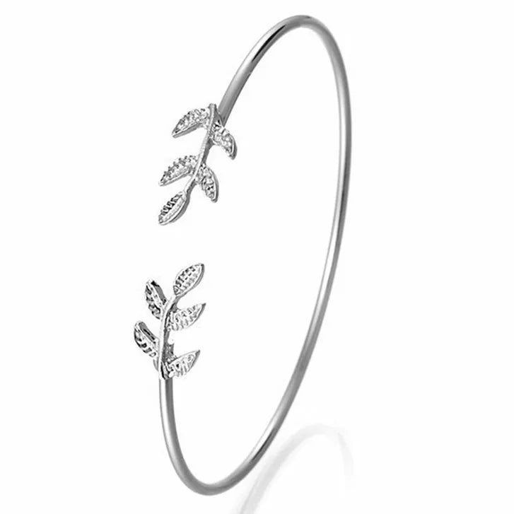 New Leaf Cuff Bracelets for Women Punk Personality Open Bangle Cuff Bracelet Pulseiras Pulseira Feminin Tiny Hand Jewelry