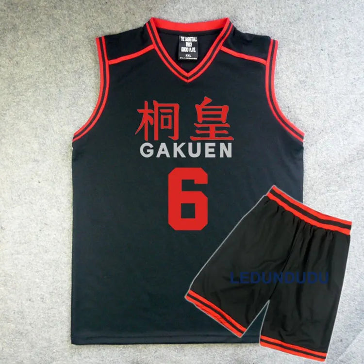 Anime Basuke Cosplay GAKUEN School Uniforms Aomine Daiki Men Basketball Jersey Sportswear T-shirt Shorts Costume 4 5 6