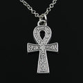 New Fashion Egyptian Ankh Life Symbol Pendants Round Cross Chain Short Long Mens Womens Silver Color  Necklace Jewelry Gift