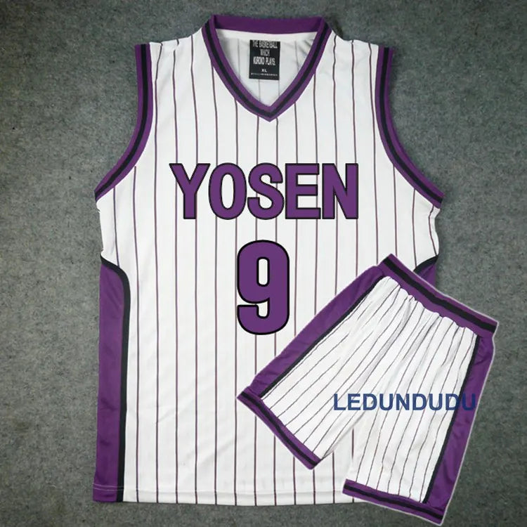 Anime Basket Cosplay Yosen School Uniforms Murasakibara Atsushi Jersey 9 12 Sportswear Men T-shirt Shorts Basketball Costume