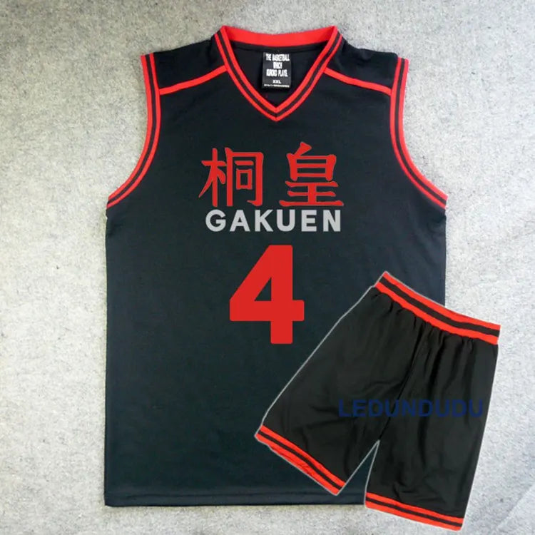 Anime Basuke Cosplay GAKUEN School Uniforms Aomine Daiki Men Basketball Jersey Sportswear T-shirt Shorts Costume 4 5 6
