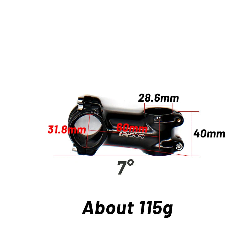 UNO 7 MTB Bike Stem 17 Degree Ultralight Alu 6061 60-130mm Bicycle Stem 35 Degree Kalloy Stem Mountain Bicycle Handlebar Stem