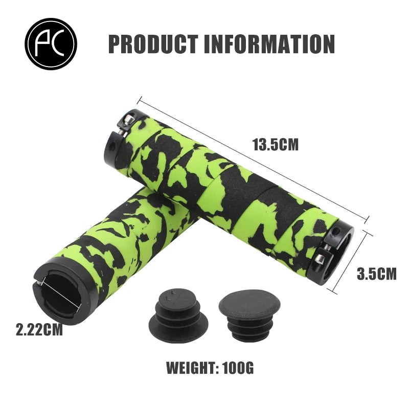 PCycling-Ultralight Bicycle Grips, Camouflage Sponge, Comfortable, Non-slip, Absorption Handle Tape, MTB Road Bike Parts