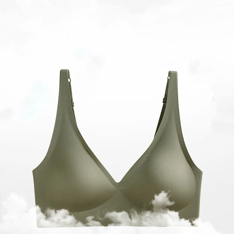 Push-Up Seamless Bras For Women Non-wire Brassiere V-neck Bralette Removable Pads Sports No Trace Underwear Sexy Lingerie S-3XL