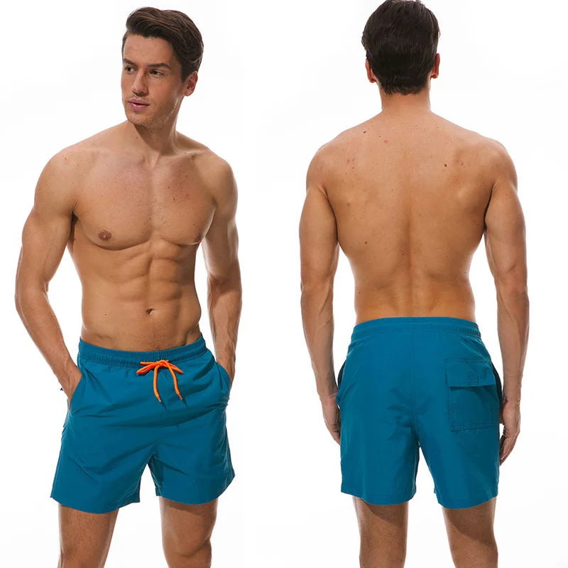 Datifer Brand Summer Men Shorts Fashion Nylon Solid Mesh Liner Traje De Baño Drawstring For Swimsuits Male Surf Sports Shorts