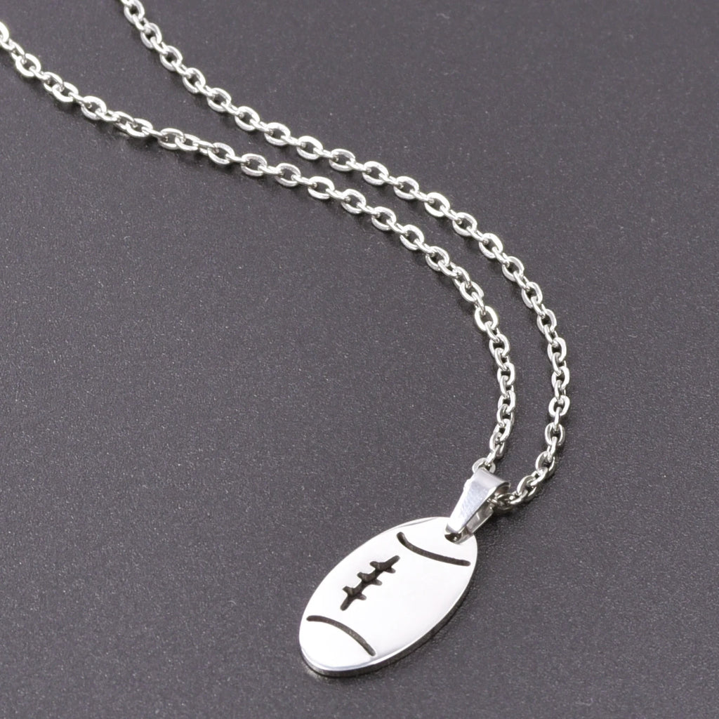 Fashion Ball Necklace Stainless Steel Jewelry Basketball No.24 Charm Pendant Necklaces For Women Men Sports Trinket Choker Gift