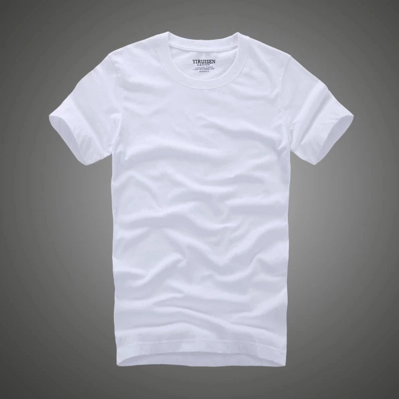 Summer t shirt 2018 new 100% cotton solid t-shirt men short sleeve camiseta