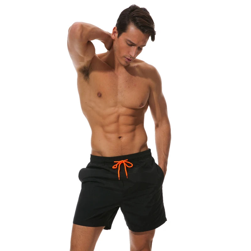 Datifer Brand Summer Men Shorts Fashion Nylon Solid Mesh Liner Traje De Baño Drawstring For Swimsuits Male Surf Sports Shorts
