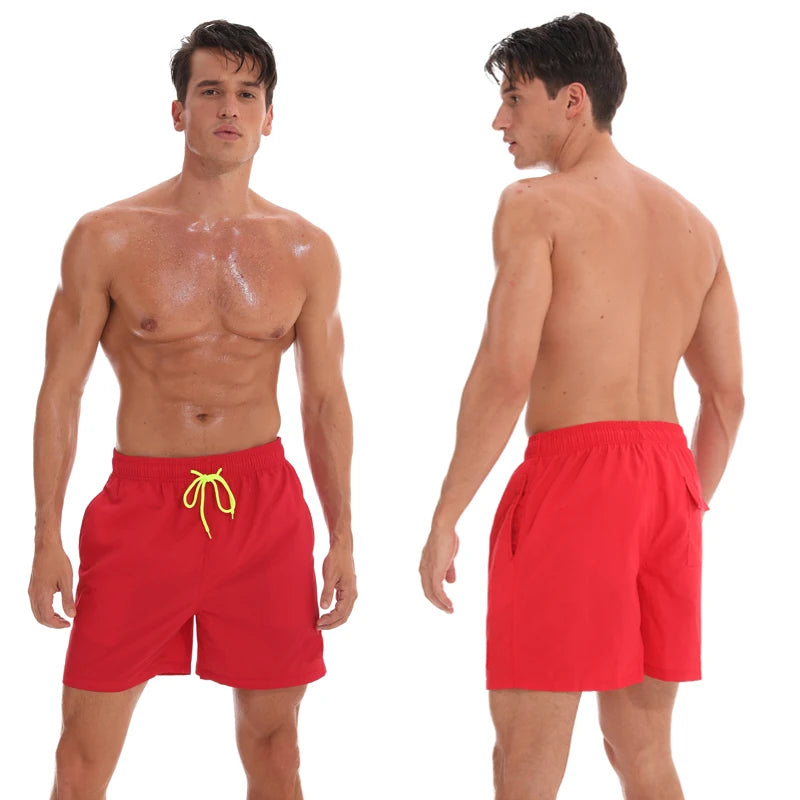 Datifer Brand Summer Men Shorts Fashion Nylon Solid Mesh Liner Traje De Baño Drawstring For Swimsuits Male Surf Sports Shorts