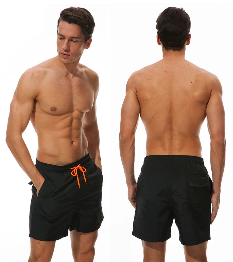 Datifer Brand Summer Men Shorts Fashion Nylon Solid Mesh Liner Traje De Baño Drawstring For Swimsuits Male Surf Sports Shorts