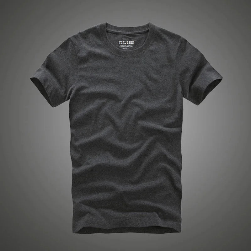 Summer t shirt 2018 new 100% cotton solid t-shirt men short sleeve camiseta