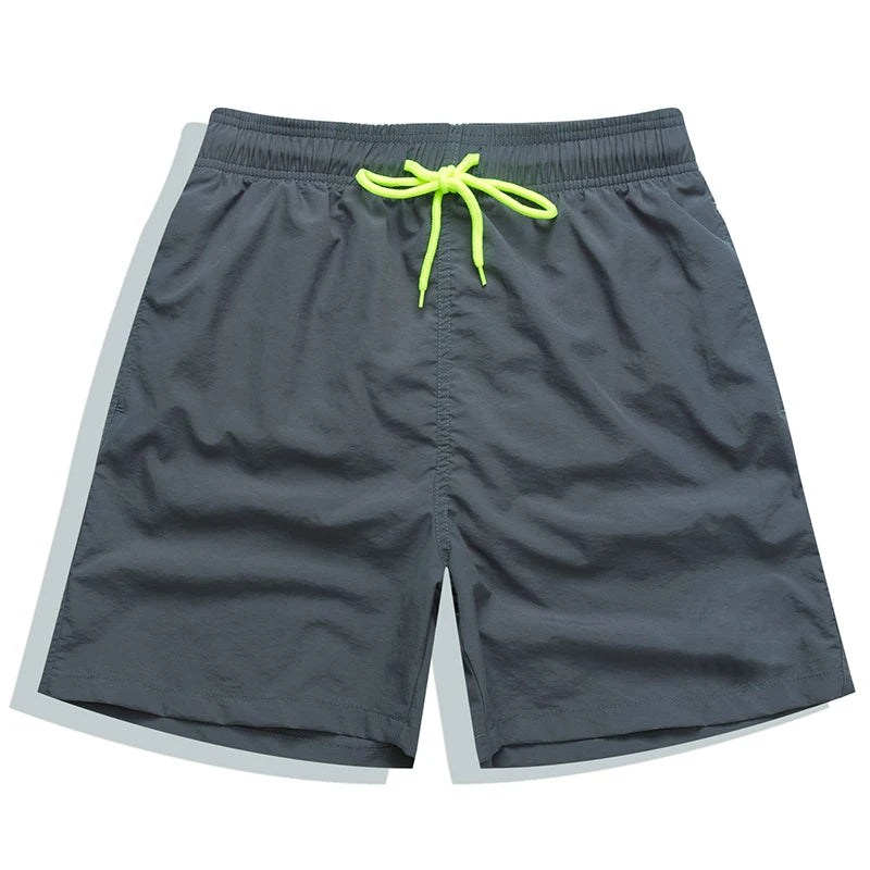 Datifer Brand Summer Men Shorts Fashion Nylon Solid Mesh Liner Traje De Baño Drawstring For Swimsuits Male Surf Sports Shorts