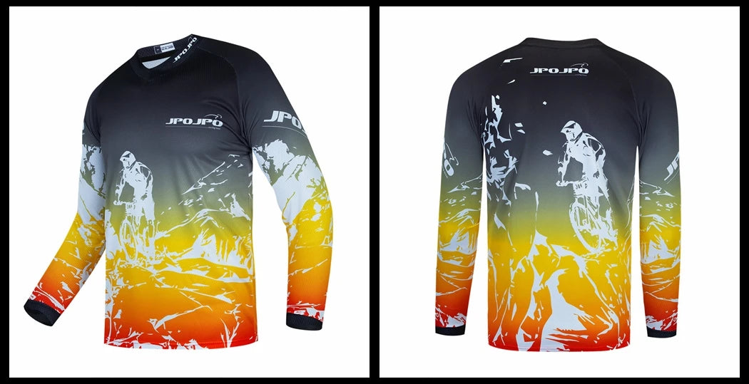 Black Dirt Bike Jersey Kids Motocross Jersey Youth Off Road Motorcycle Shirt Boys DH BMX mtb Jersey Long Sleeve Cycling Jersey