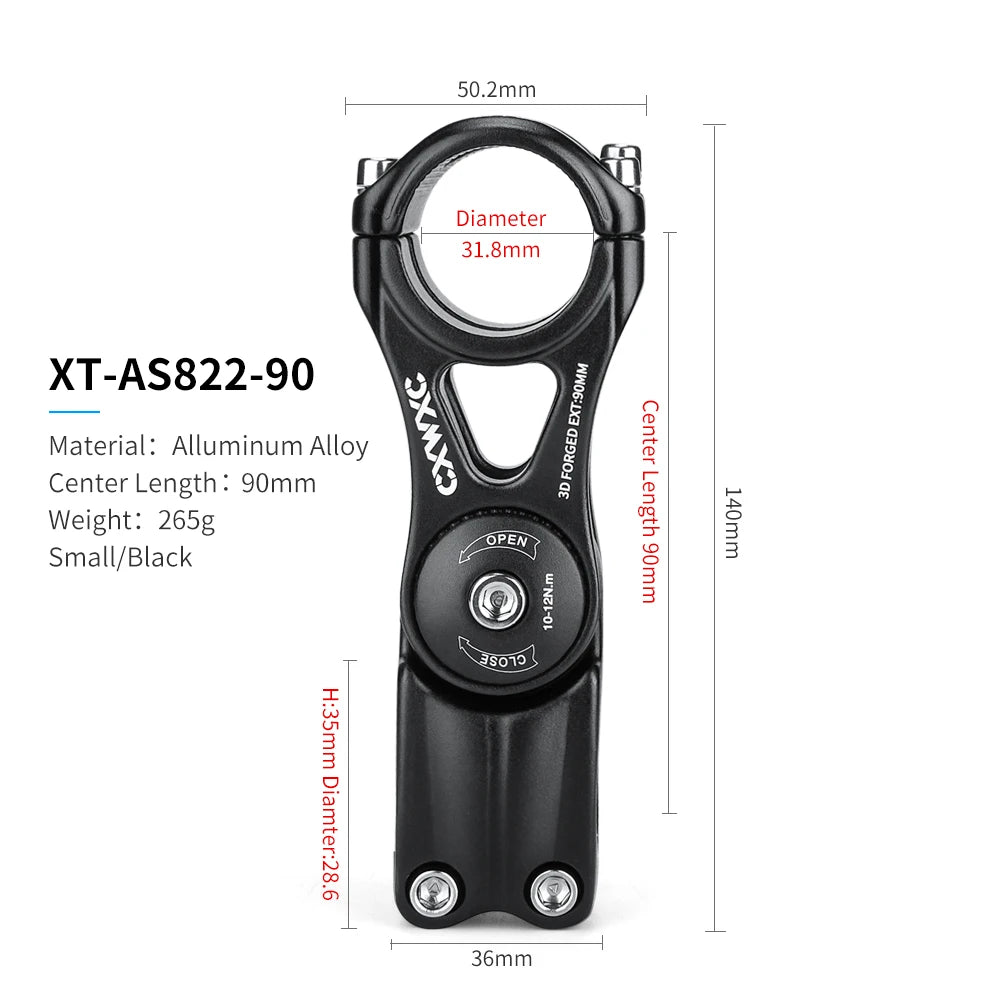 Adjustable MTB Stem For Bike Handlebar Stem 90/110/130/145mm Aluminum Alloy Mountain BMX Fixie Gear Cycling Bicycle Stems Part